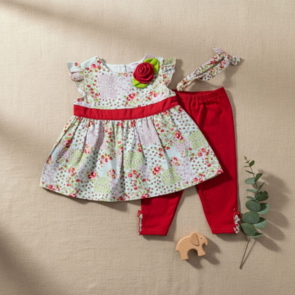 New Gymboree 3-Piece Set Baby Girl outfit top pants matching headband 24 months - Picture 1 of 3